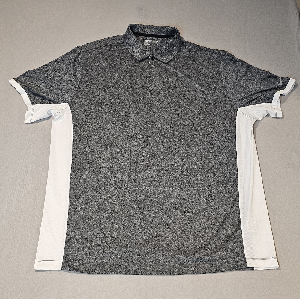 Nike Golf Tour Performance Gray and‎ White Men's Polo Shirt Size XXL